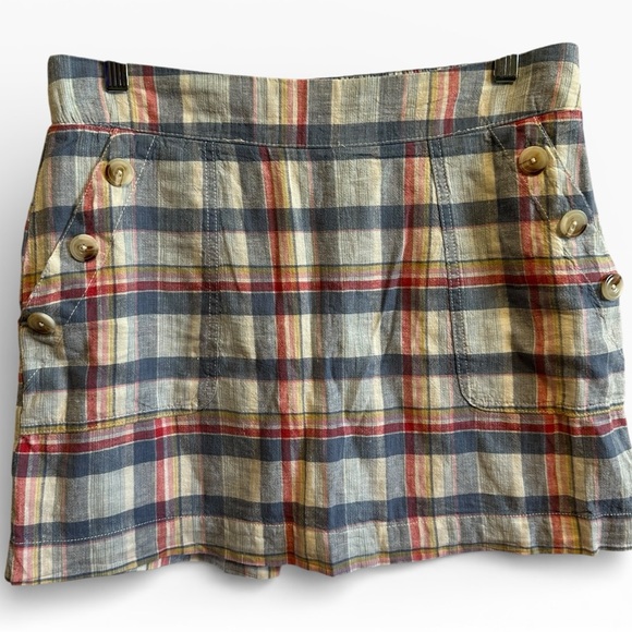 Cato Blue and Cream Plaid Mini Skort NWOT - Picture 3 of 6